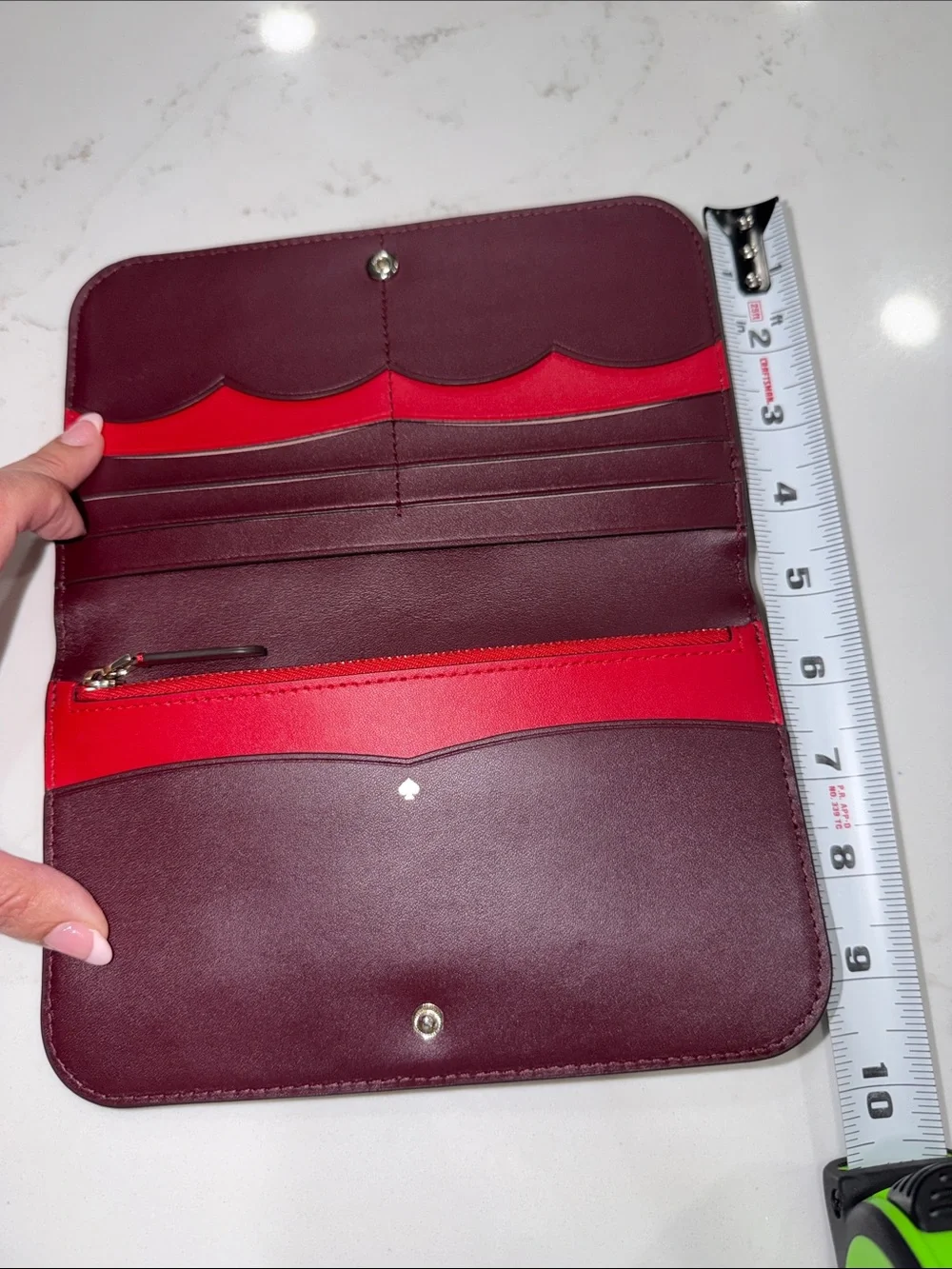 kate spade Red and Burgundy Patchwork Leather Clutch